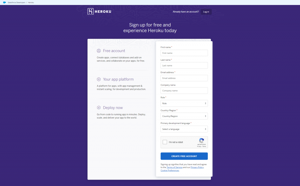cara daftar akun heroku