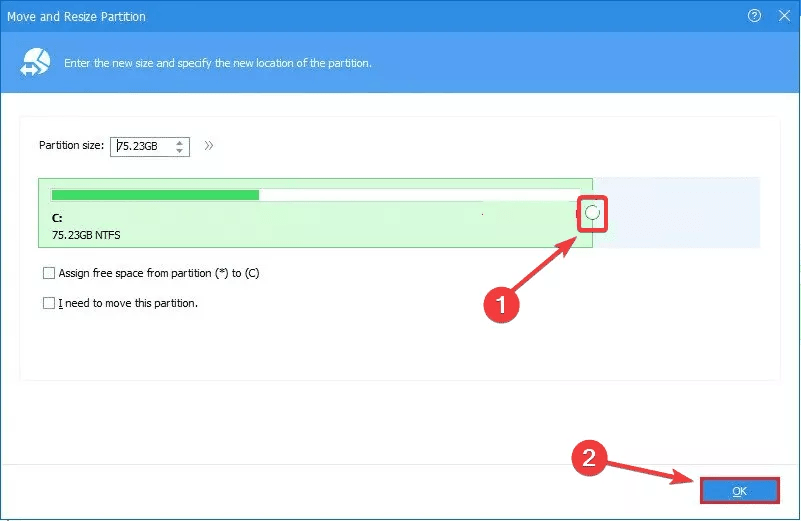 menambah kapasitas drive c dengan aomei partition assistant
