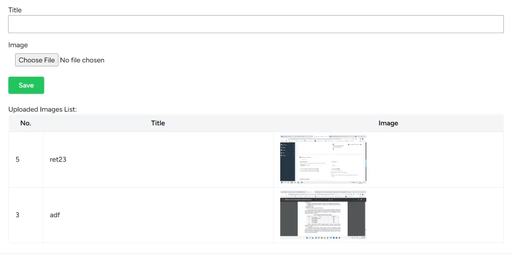 tampilan upload gambar di laravel