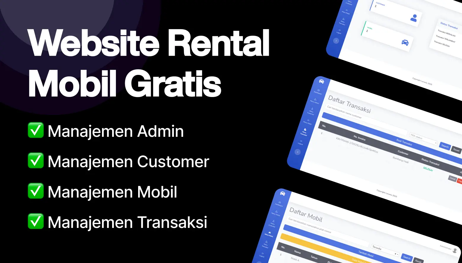 website rental mobil gratis