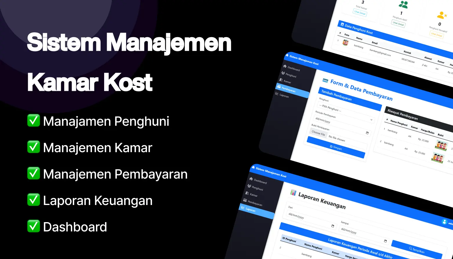 sistem manajemen kamar kost gratis