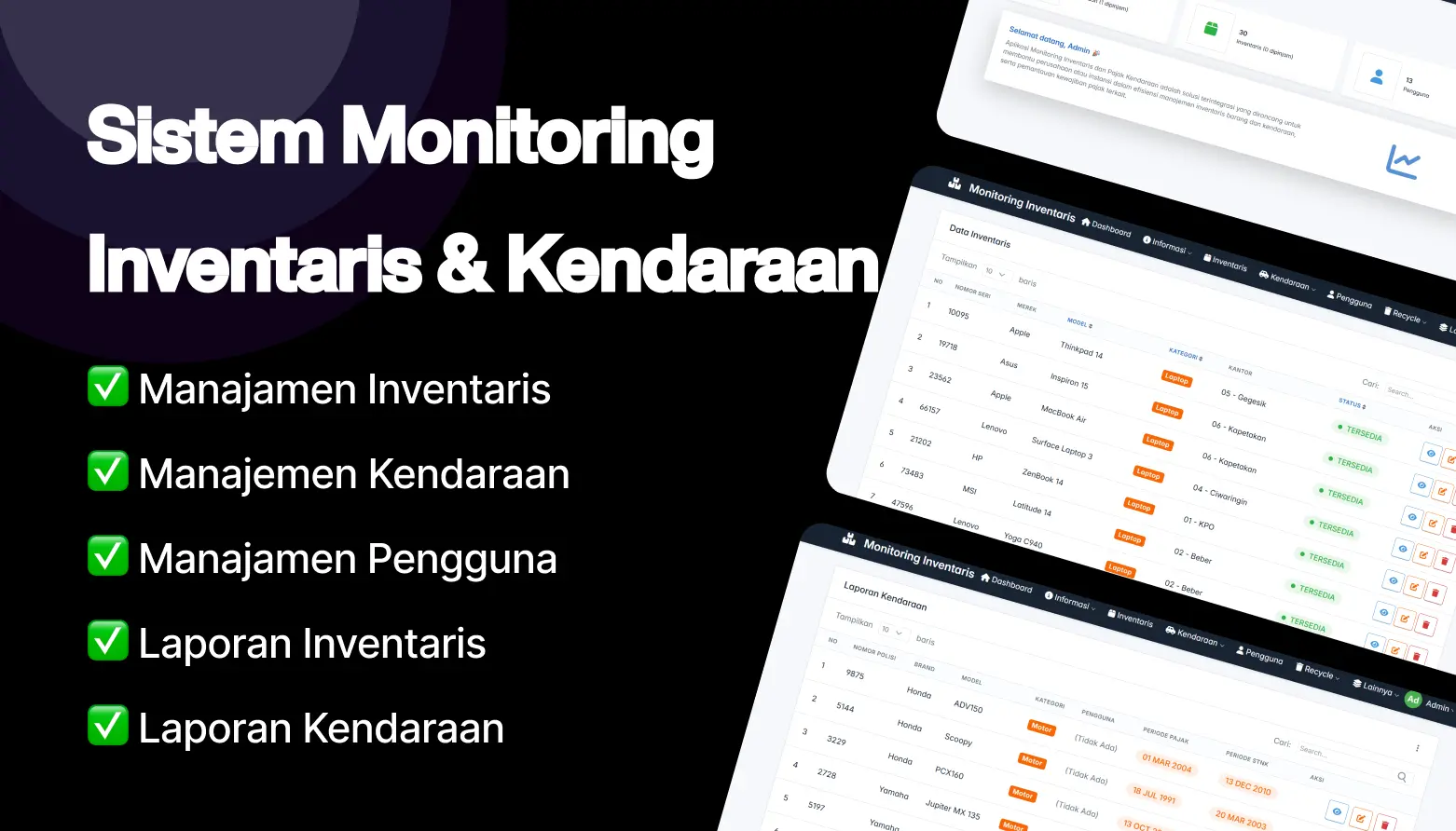 sistem monitoring inventaris dan kendaraan
