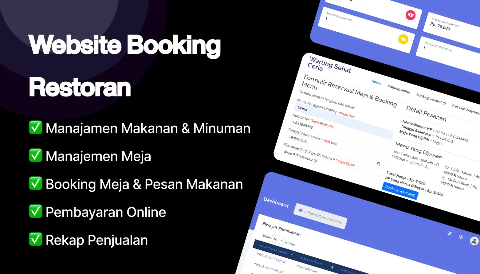 website booking restoran gratis